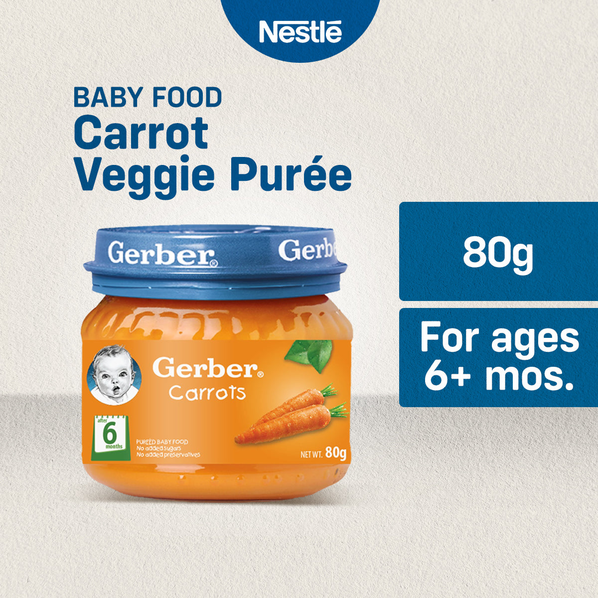 Gerber Carrot Puree Baby Food 80g - Main Image
