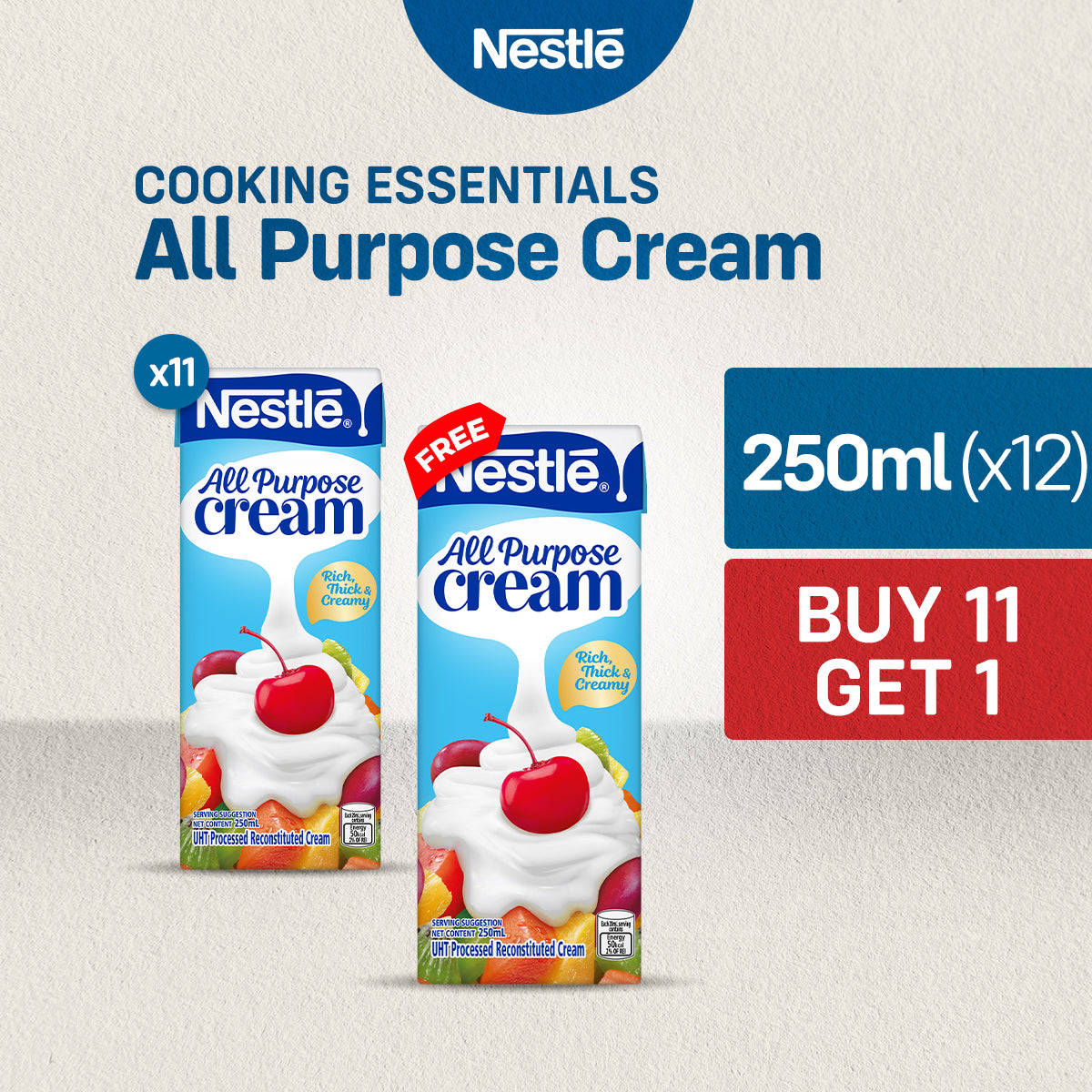 Buy 11 Nestle All Purpose Cream 250ml Get 1 FREE Nestle All Purpose Cr
