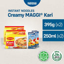 Maggi Kari Noodles 79g - Pack of 10 + Nestle All-Purpose Cream 250ml - Pack of 2