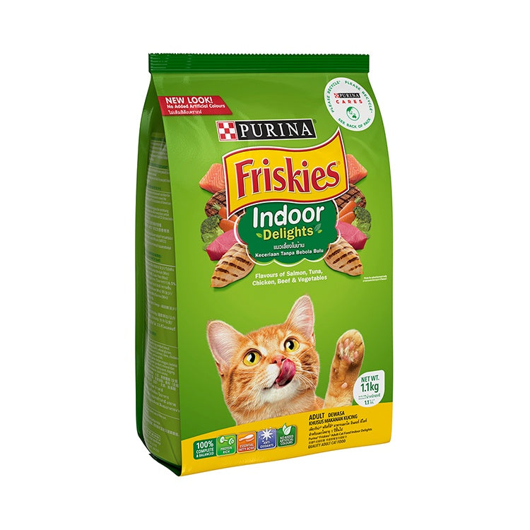 PURINA FRISKIES Indoor Delights Adult Dry Cat Food - 1.1Kg x2