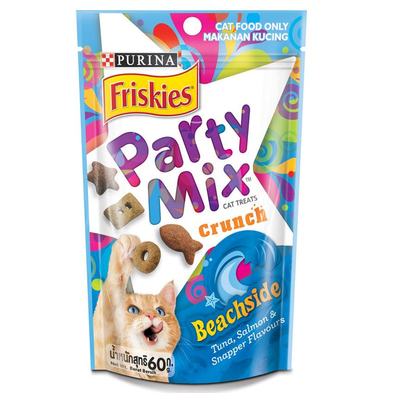FRISKIES Party Mix Crunch Beachside Adult Cat Treats - 60g x4