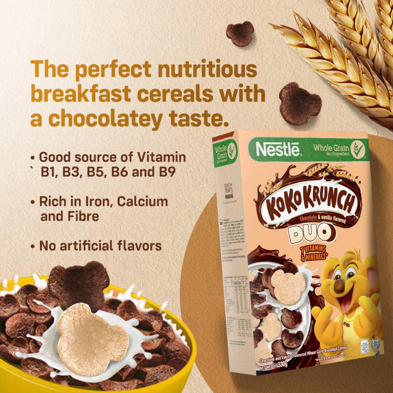KOKO KRUNCH Duo Breakfast Cereal 330g and NESTLE Fresh Milk 1L