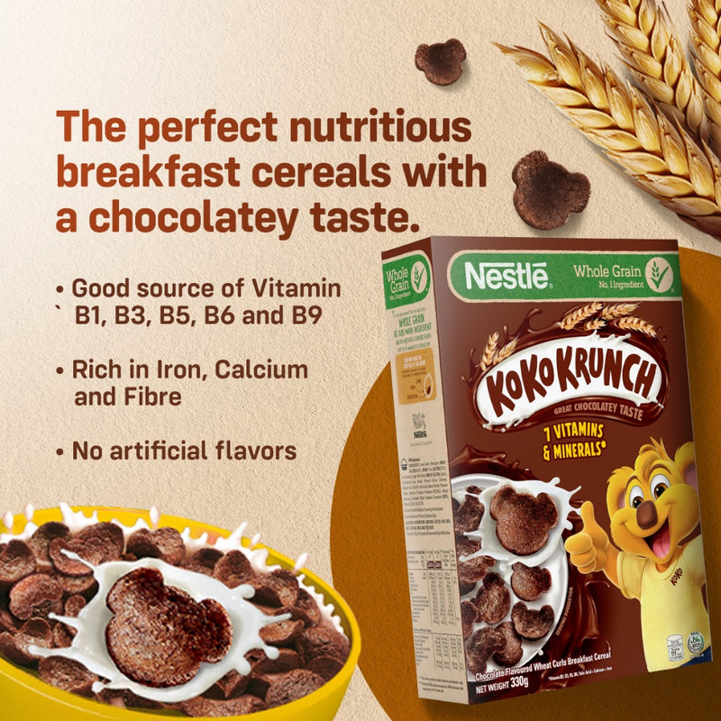 KOKO KRUNCH Breakfast Cereal 450g with KOKO KRUNCH Cookie Breakfast Cereal 330g