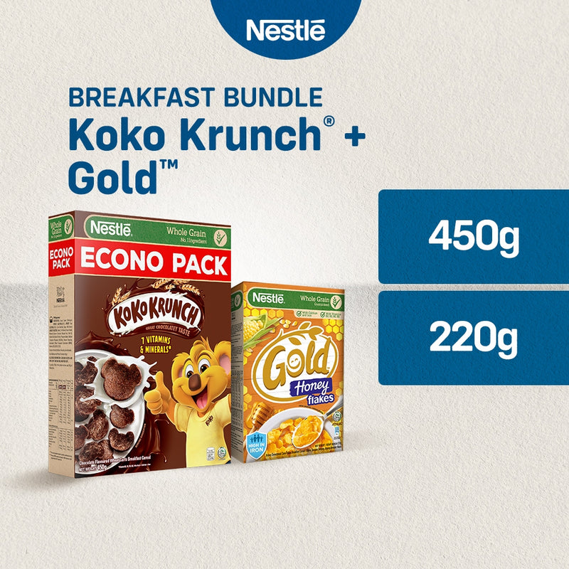 Koko Krunch Breakfast Cereal 450g + Honey Gold 220g