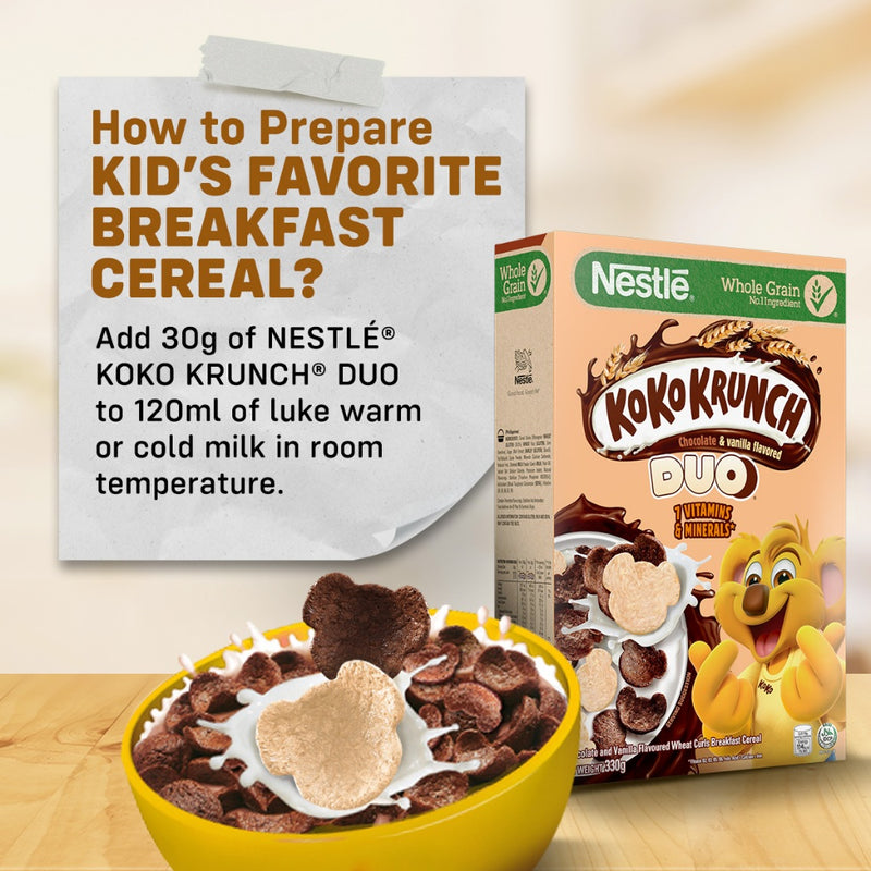 KOKO KRUNCH Duo Breakfast Cereal 330g and NESTLE Fresh Milk 1L