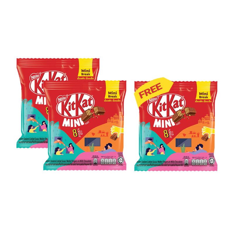 [BUY 2 GET 1 FREE] KITKAT Milk Chocolate Mini 9g - Pack of 8