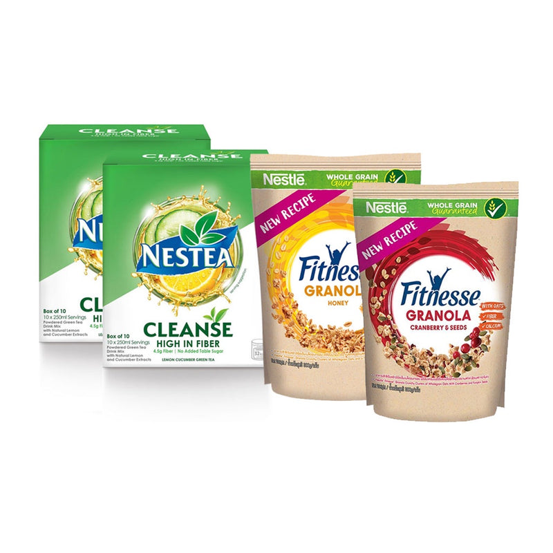 NESTEA Cleanse Powdered Green Tea with Fiber 250ml - Pack of 20 Adult Nutrition Bundle