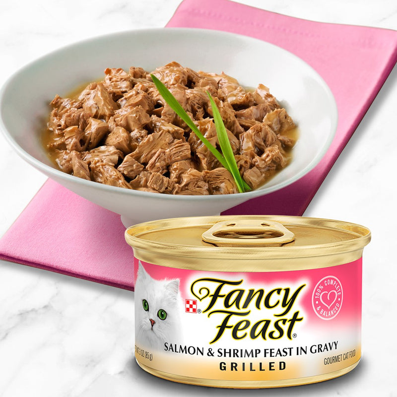 FANCY FEAST Grilled Salmon & Shrimp Adult Wet Cat Food - 85g x24