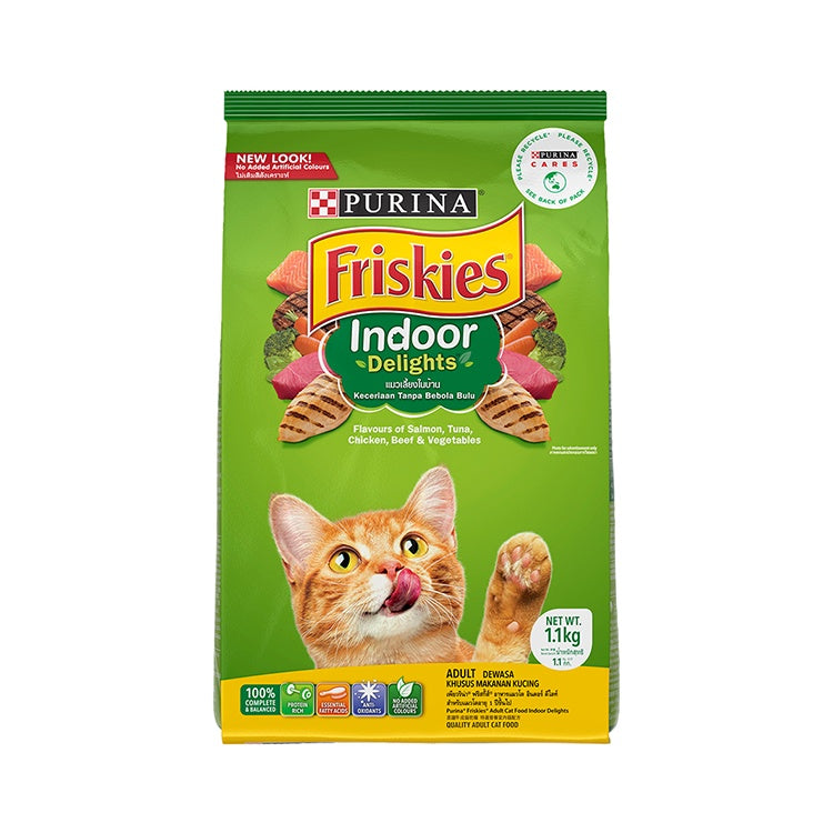 PURINA FRISKIES Indoor Delights Adult Dry Cat Food - 1.1Kg x2