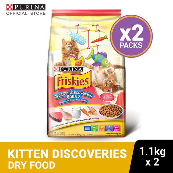 PURINA FRISKIES Kitten Discoveries | Best Kitten Dry Food - Dry Food for Kittens - 1.1Kg X2