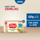 Cerelac Mixed Vegetable & Soya Infant Cereals Baby Food 120g - Pack of 2