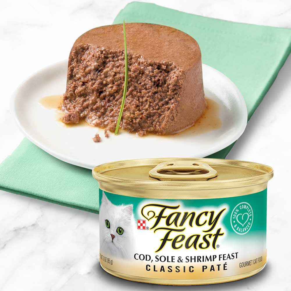 FANCY FEAST Classic Cod Sole Shrimp Adult Wet Cat Food 85g x6