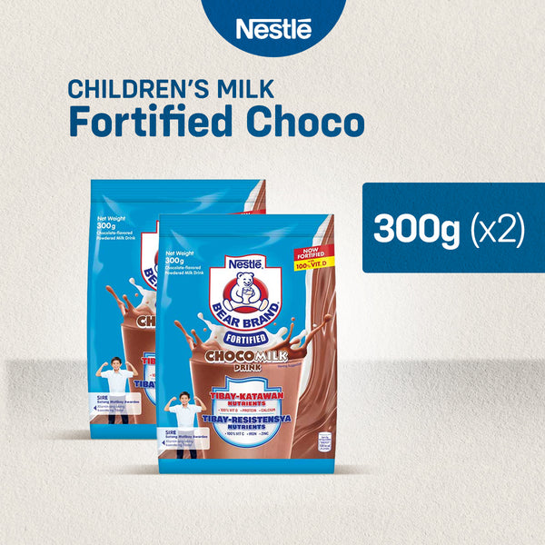 BEAR BRAND Fortified Choco Powdered Milk Drink 300g - Pack of 2