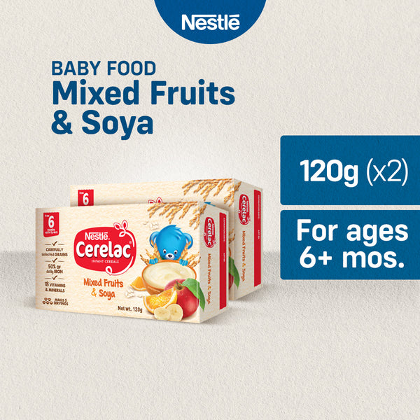 CERELAC Mixed Fruits & Soya Infant Cereal 120g - Pack of 2