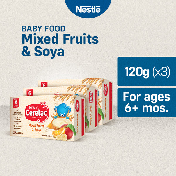 CERELAC Mixed Fruits & Soya Infant Cereal 120g - Pack of 3