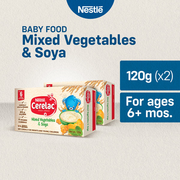 CERELAC Mixed Vegetables & Soya Infant Cereal 120g - Pack of 2