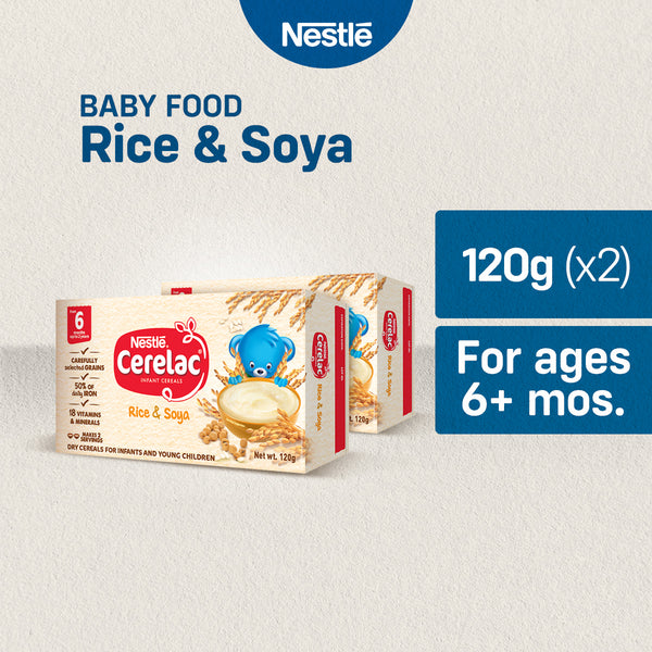 CERELAC Rice & Soya Infant Cereal 120g - Pack of 2