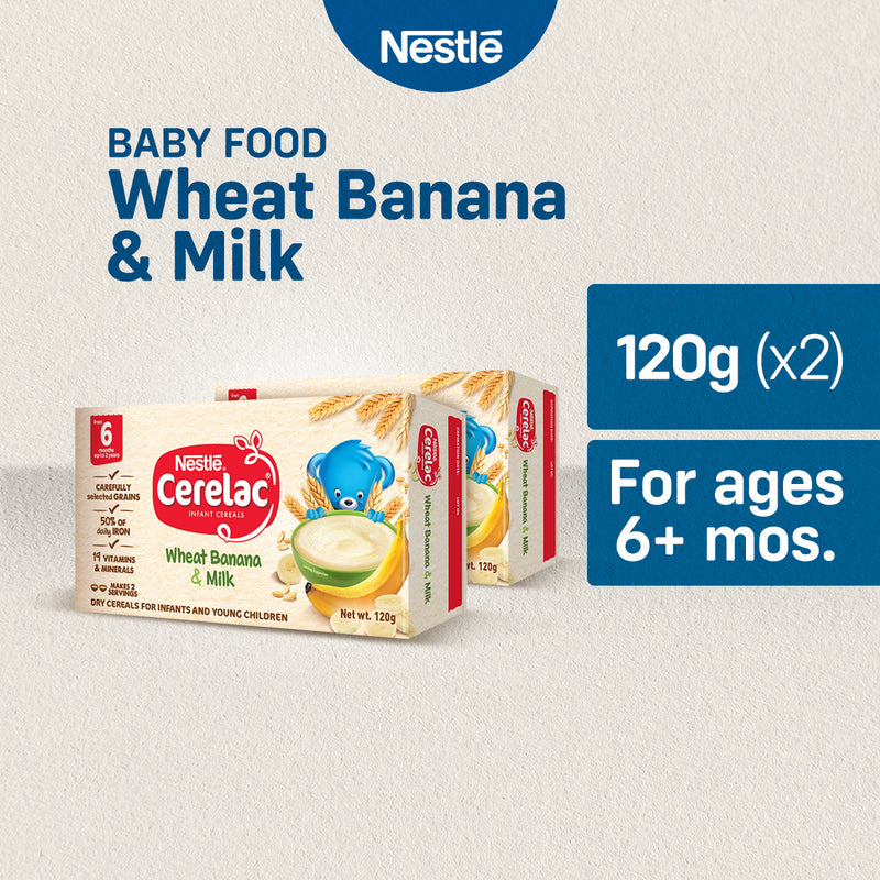 CERELAC Wheat Banana & Milk Infant Cereal 120g - Pack of 2