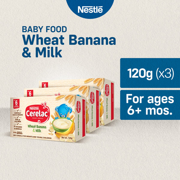 CERELAC Wheat Banana & Milk Infant Cereal 120g - Pack of 3