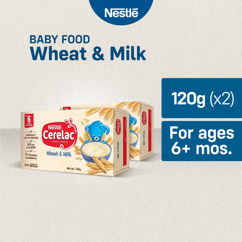 CERELAC Wheat and Milk Infant Cereal 120g - Pack of 2