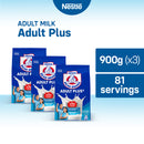 Bear Brand Adult Plus Powdered Milk Drink 900g - Pack of 3