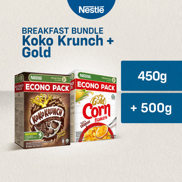 KOKO KRUNCH Breakfast Cereal 450g + GOLD CORN FLAKES Breakfast Cereal 500g