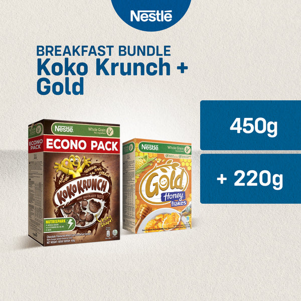 KOKO KRUNCH Breakfast Cereal 450g with Honey Gold 220g