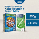 KOKO KRUNCH Cookie Breakfast Cereal 330g and NESTLE Fresh Milk 1L