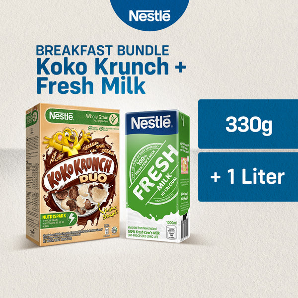 KOKO KRUNCH Duo Breakfast Cereal 330g and NESTLE Fresh Milk 1L