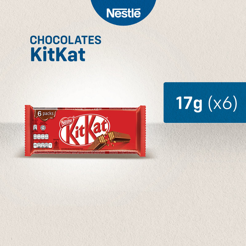 KITKAT 2 Finger Milk Chocolate Bar Flowrap 6-Pack 17g