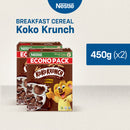 Koko Krunch Chocolate Breakfast Cereal 450g Pack of 2 - Whole Grain, Vitamins & Minerals