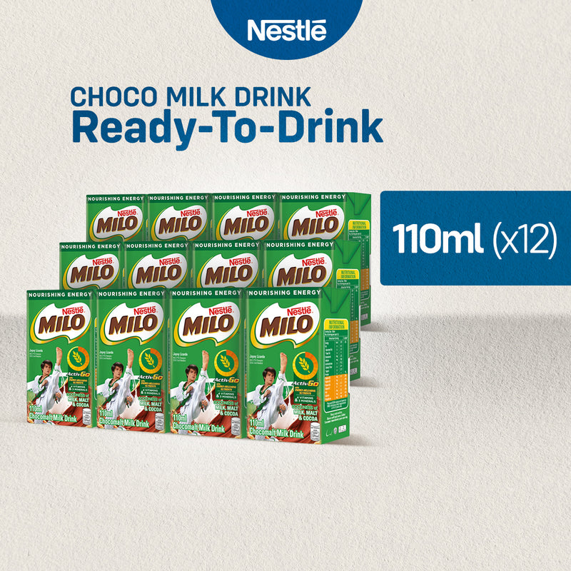 MILO Ready-to-Drink Flavoured Milk 110ml - Pack of 12