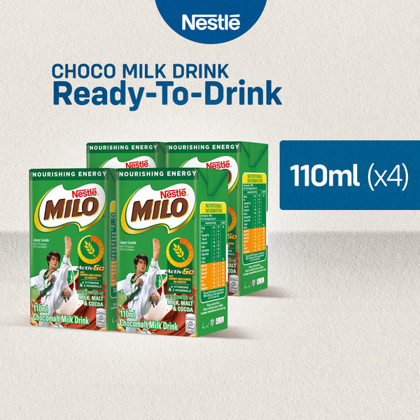 MILO Ready-to-Drink Flavoured Milk 110ml - Pack of 4