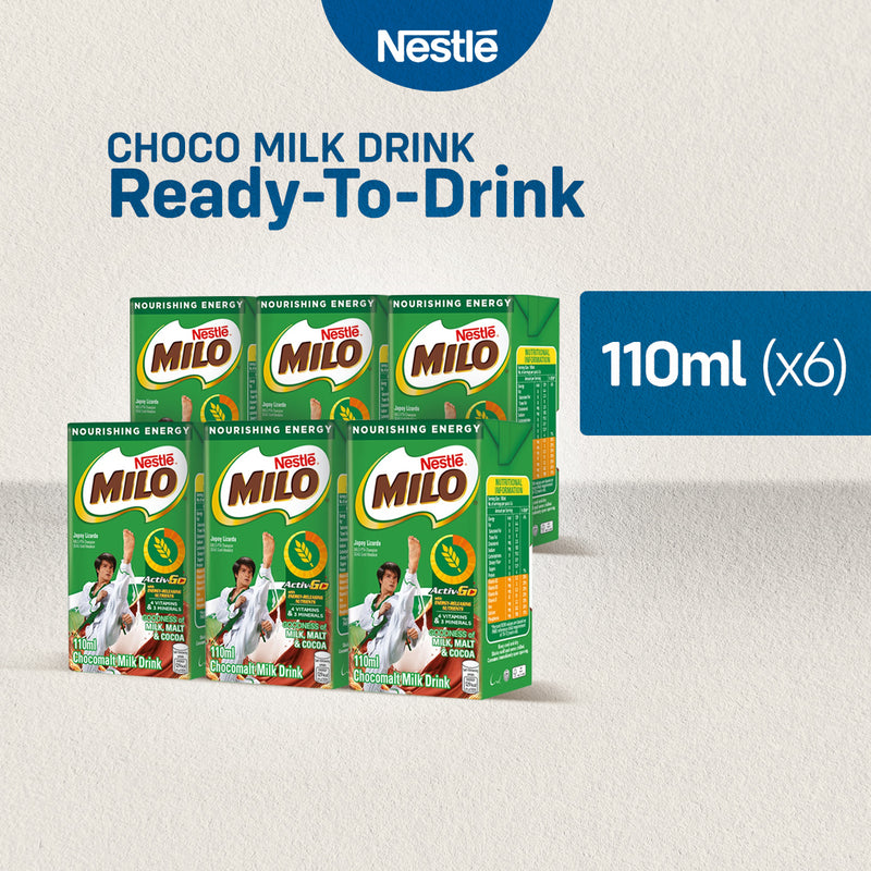 MILO Ready-to-Drink Flavoured Milk 110ml - Pack of 6