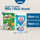 MILO Ready-to-Drink Flavoured Milk 110ml - Pack of 6 and BEAR BRAND Ready-to-Drink 110ml - Pack of 6