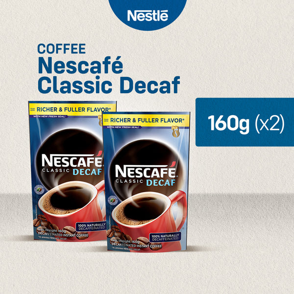 NESCAFÉ CLASSIC DECAF Instant Coffee 160g - Pack of 2