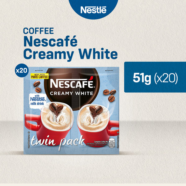 NESCAFÉ Creamy White 3-in-1 Coffee Twin Pack 51g - Pack of 20