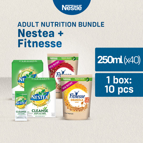 NESTEA Cleanse Powdered Green Tea with Fiber 250ml - Pack of 20 Adult Nutrition Bundle