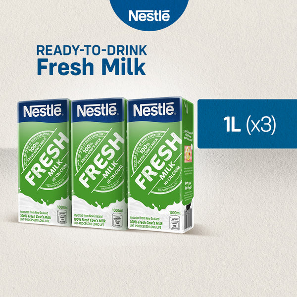 NESTLE Fresh Milk 1L Hi-Calcium - Pack of 3