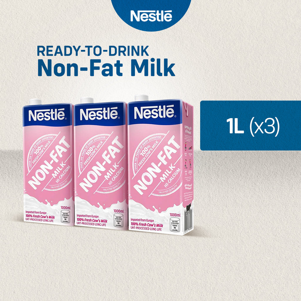 NESTLE Non Fat Milk 1L HiCalcium Pack of 3
