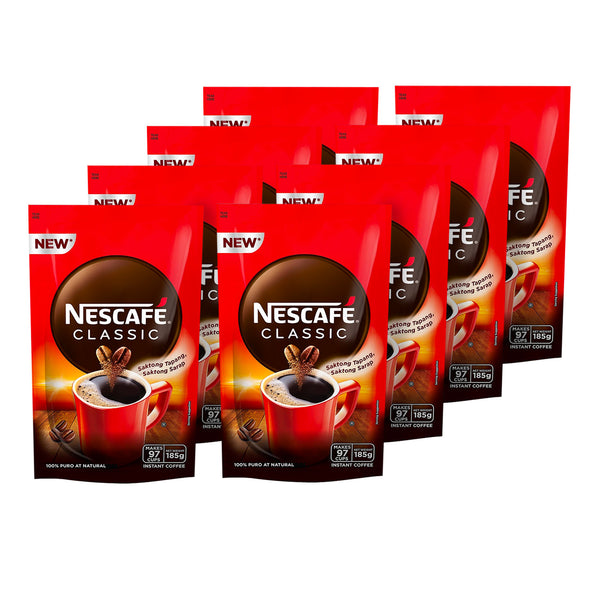 Nescafe Classic Instant Coffee 185g Bundle of 8