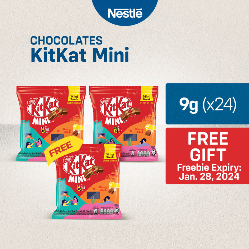 [BUY 2 GET 1 FREE] KITKAT Milk Chocolate Mini 9g - Pack of 8