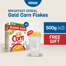 NESTLE Gold Corn Flakes 500g Pack of 2 + Free 1 Gold Corn Flakes Canister Breakfast Cereal