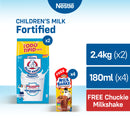 BEAR BRAND Fortified Powdered Milk Drink 2.4kg x2 + FREE 4pcs Chuckie Milkshake Choco Brownie 180ml