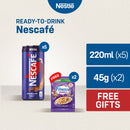 NESCAFE Ready to Drink Mocha 220ml Pack of 5 + FREE 2 Fitnesse Granola Crunchy Oat 45g