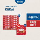 KitKat Milk Chocolate 4-Finger 35g - Pack of 12, Get FREE KitKat Miniatures Pack of 2