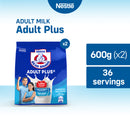 BEAR BRAND Adult Plus Milk Powder 600g - Pack of 2