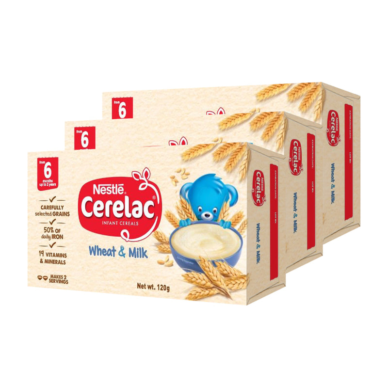 CERELAC Wheat and Milk Infant Cereal 120g - Pack of 3