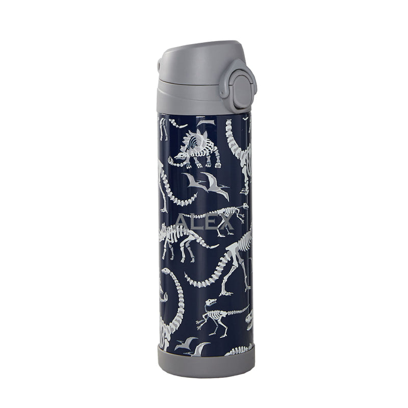 [NOT FOR SALE] Mackenzie Blue/Gray Glow-in-the-Dark Dinos Large Insulated Water Bottle