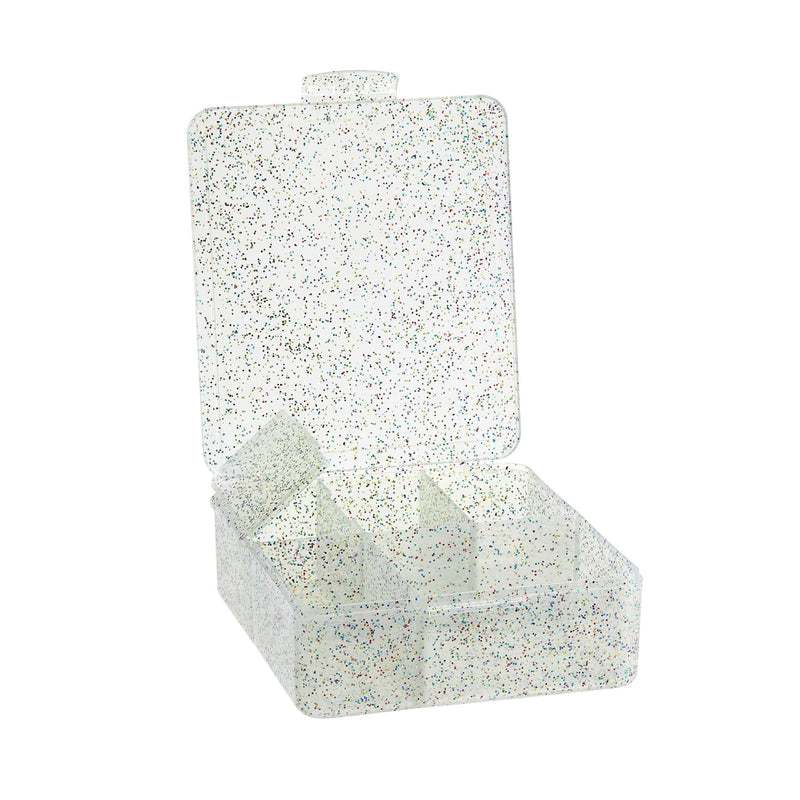 [NOT FOR SALE] Confetti Glitter Bento Box + Utensils with Carrying Case Light Pink